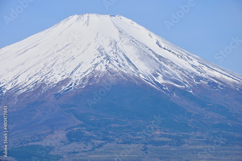 鉄砲木ノ頭の山頂より望む春の富士山 
