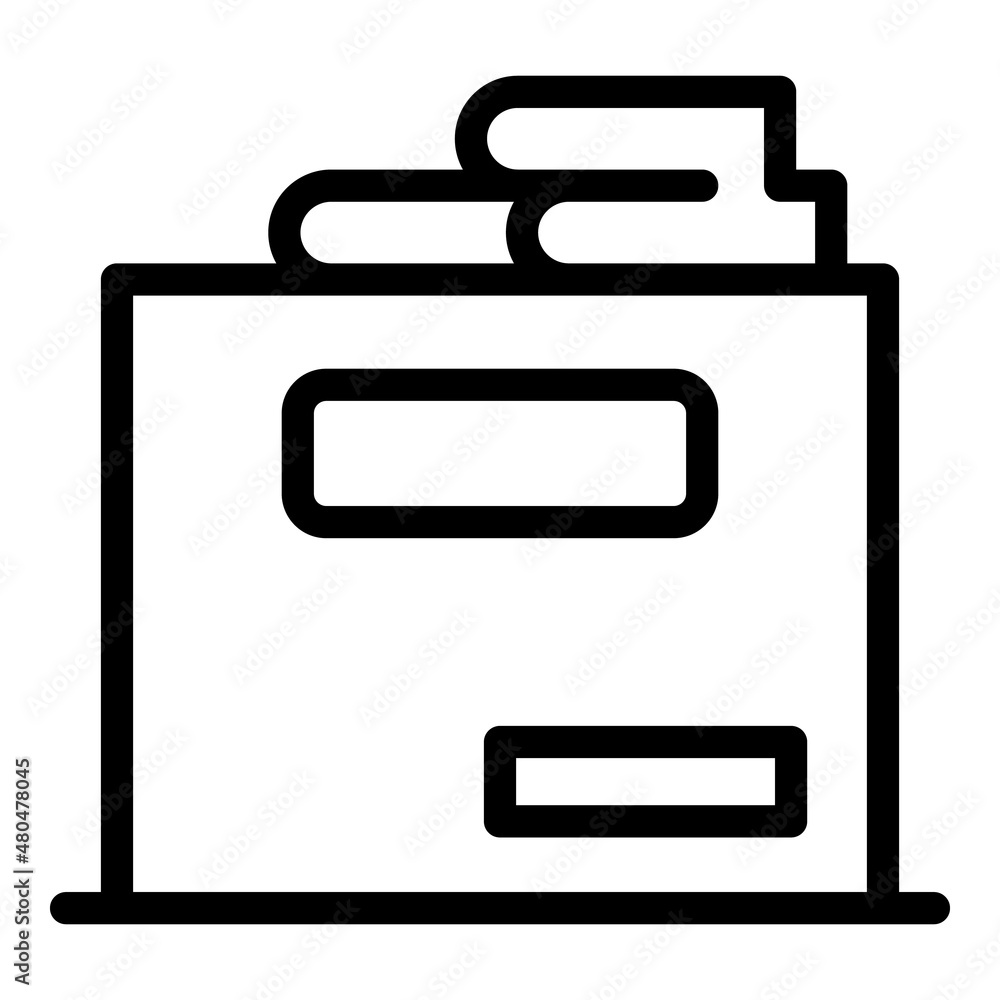 Book box icon outline vector. House relocation Book box icon outline vector. House relocation