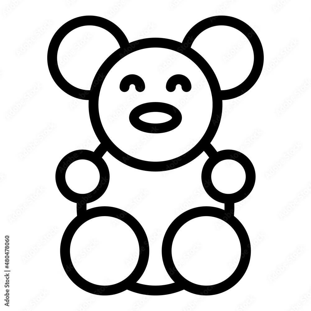 Bear toy icon outline vector. Soft teddy Bear toy icon outline vector. Soft teddy