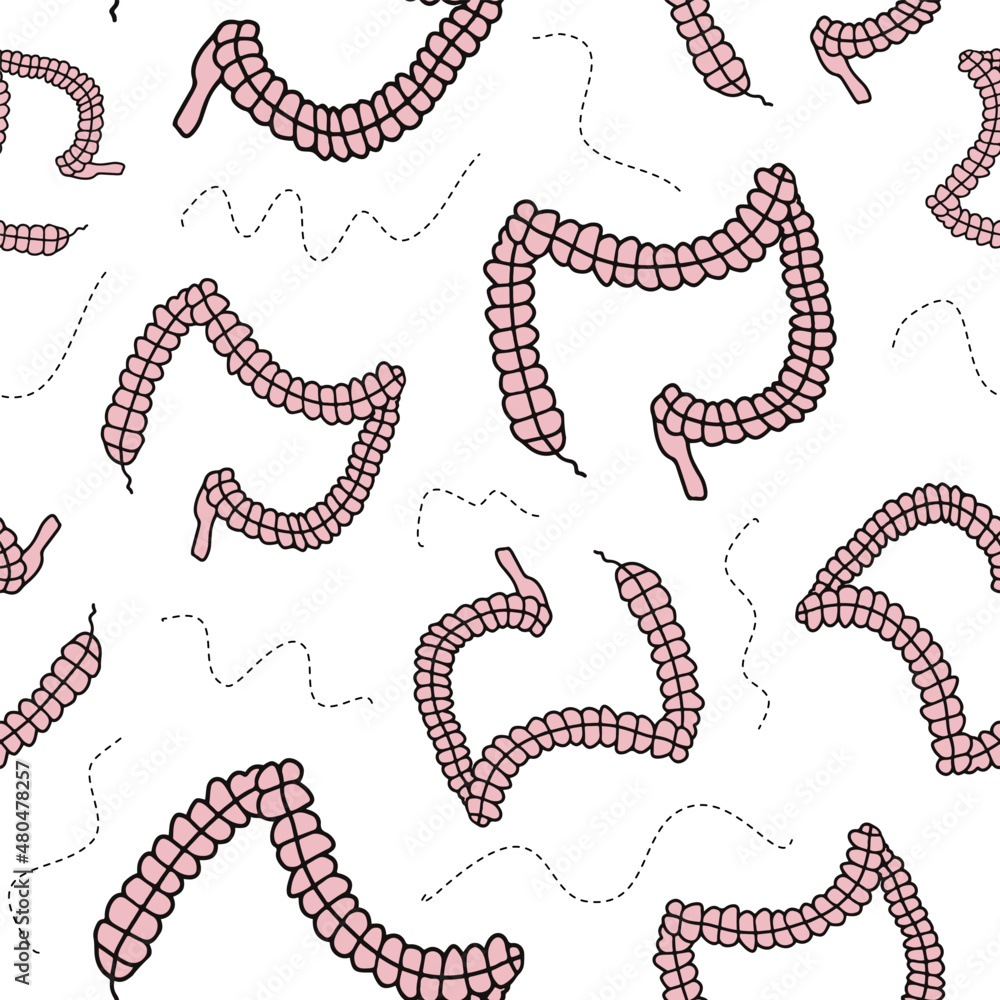 Bowel texture repeating pattern for gastroenterologist background. Fun