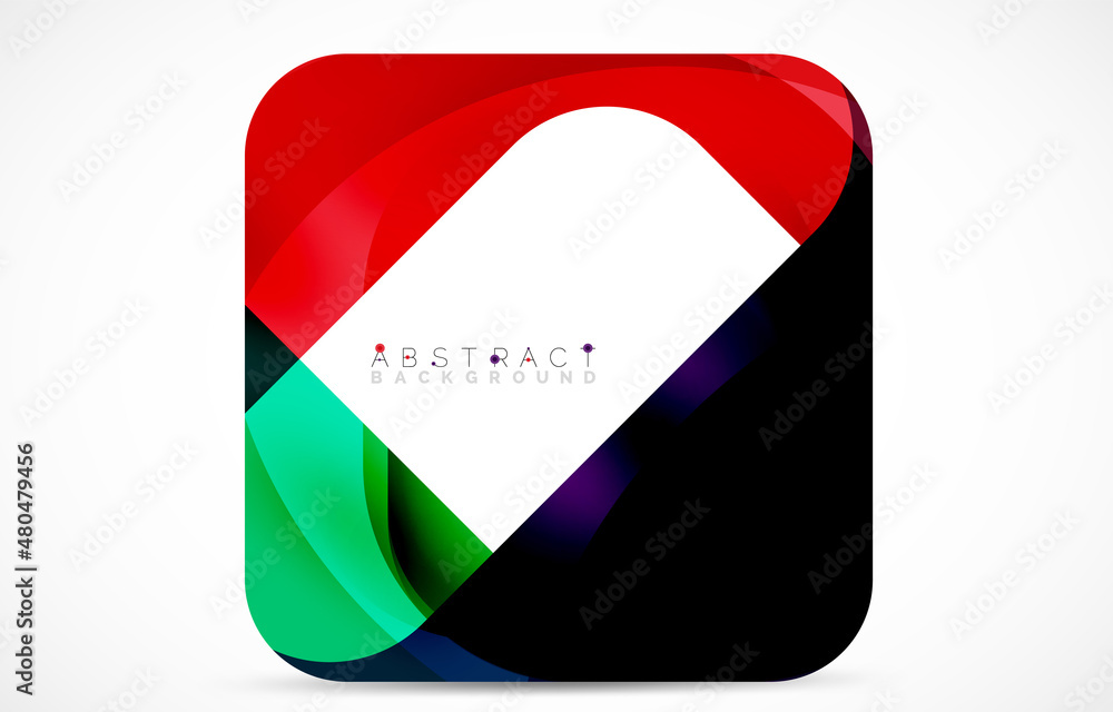 Minimal background. Abstract square shape with round corners created with wavy forms. Vector Illustration For Wallpaper, Banner, Background, Landing Page Minimal background. Abstract square shape with round corners created with wavy forms. Vector Illustration For Wallpaper, Banner, Background, Landing Page
