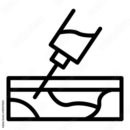 Syringe skin liposuction icon outline vector. After diet