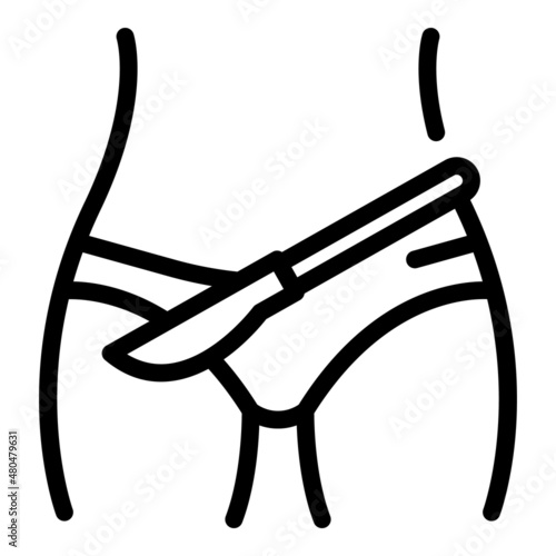 Scalpel liposuction icon outline vector. Cosmetic body