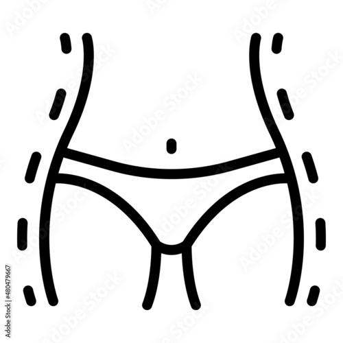 Legs liposuction icon outline vector. After woman