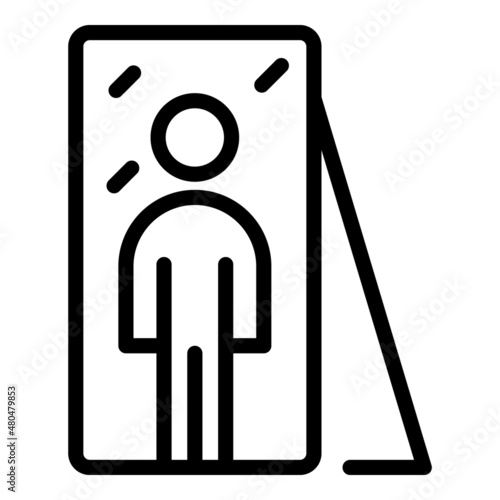 Mirror body fat icon outline vector. Skin cosmetic