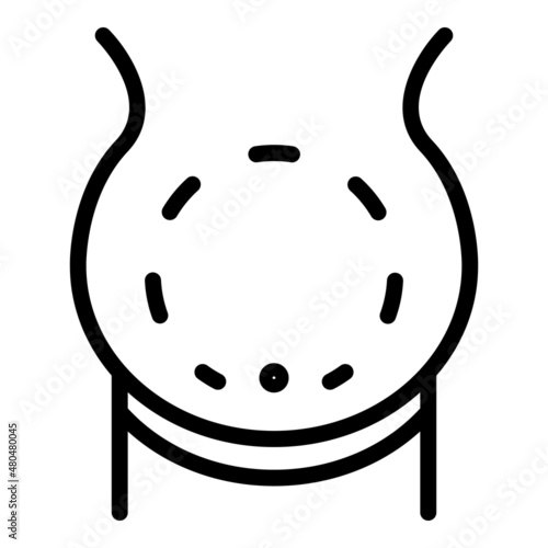 Abdomen liposuction icon outline vector. Body surgery