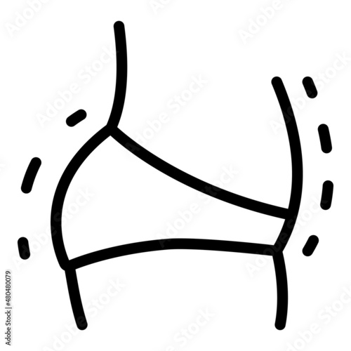 Front body liposuction icon outline vector. Woman slim