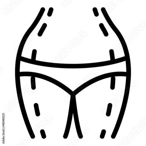 Wide liposuction icon outline vector. Cosmetic woman