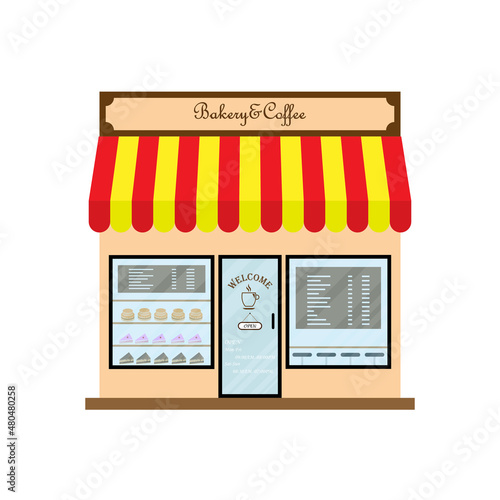 Bakery and Coffee shop. Coffee Cafe. Cake shop. Vector illustration Eps10.