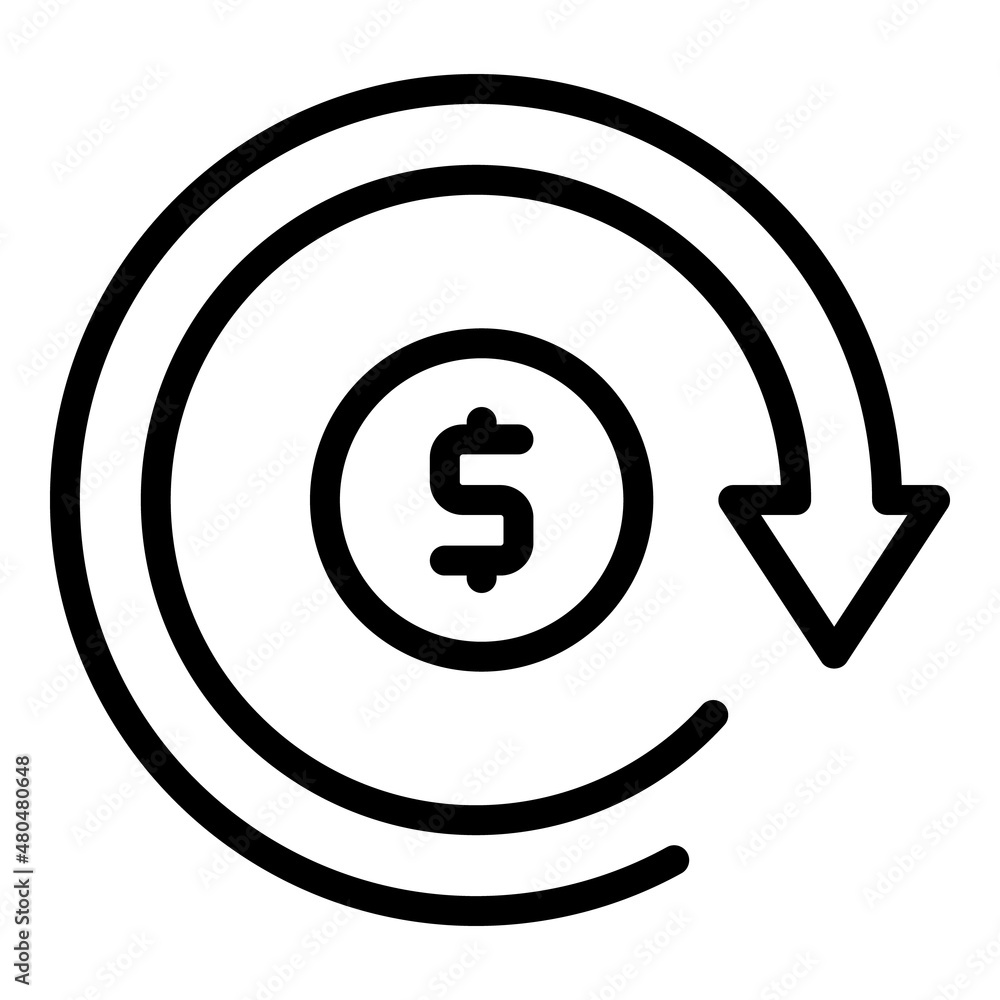 Payment income icon outline vector. Loan contract