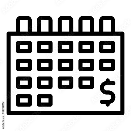 Payment calendar icon outline vector. Income credit