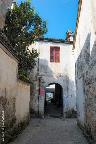 Hongcun Ancient Architectural Village Landscape  October 10  2011. Yixian County  Huangshan City  Anhui Province  China