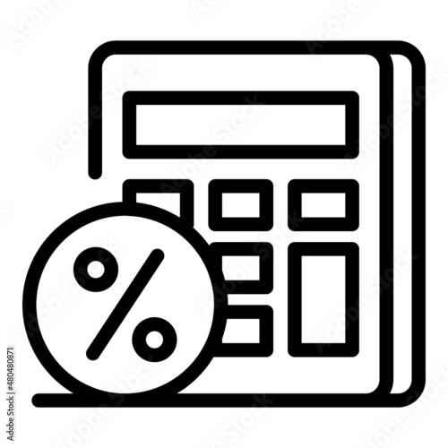 Payment calculator icon outline vector. Income credit