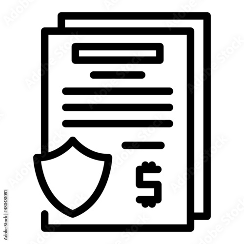 Profit payment icon outline vector. Money contract