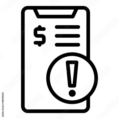 Attention phone icon outline vector. Financial income