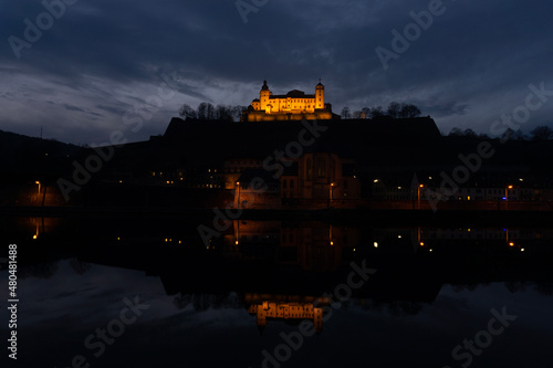 city castle at night
