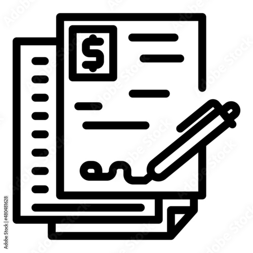 Contract loan icon outline vector. Payment income