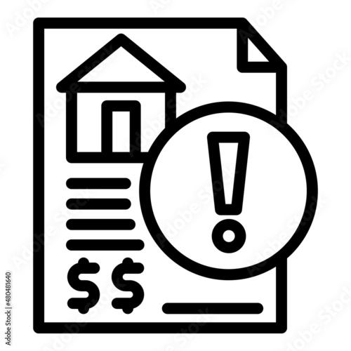 House loan icon outline vector. Financial credit