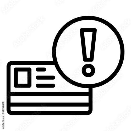 Secured credit card icon outline vector. Loan income