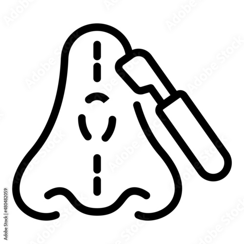 Rhinoplasty icon outline vector. Nose surgery