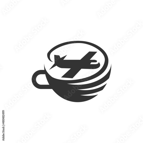 coffee travel airport Icon Illustration Brand Identity