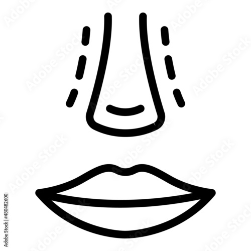 Cosmetic rhinoplasty icon outline vector. Open face
