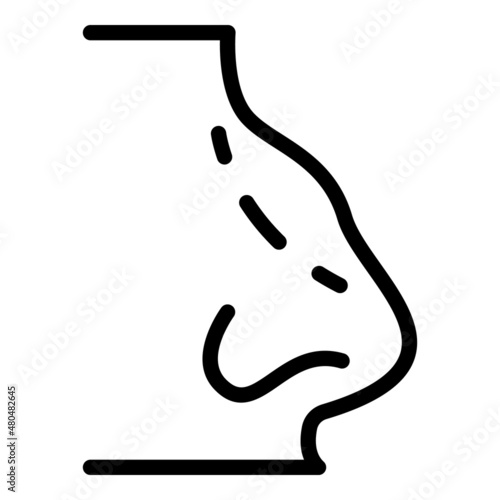 Human rhinoplasty icon outline vector. Open face