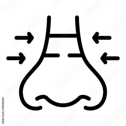 Side rhinoplasty icon outline vector. Face operation