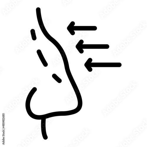 Medicine rhinoplasty icon outline vector. Face operation