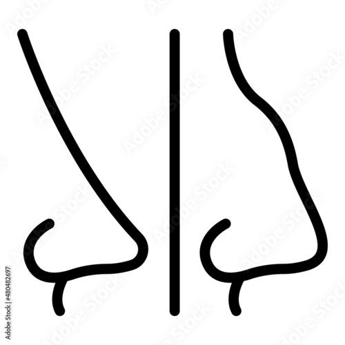 Skin rhinoplasty icon outline vector. Operation body