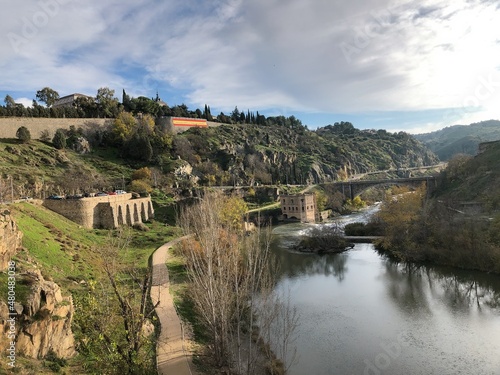  Spain  View of Tagus River from The Alcantara Bridge  The Puente de Alcantara  in Toledo
