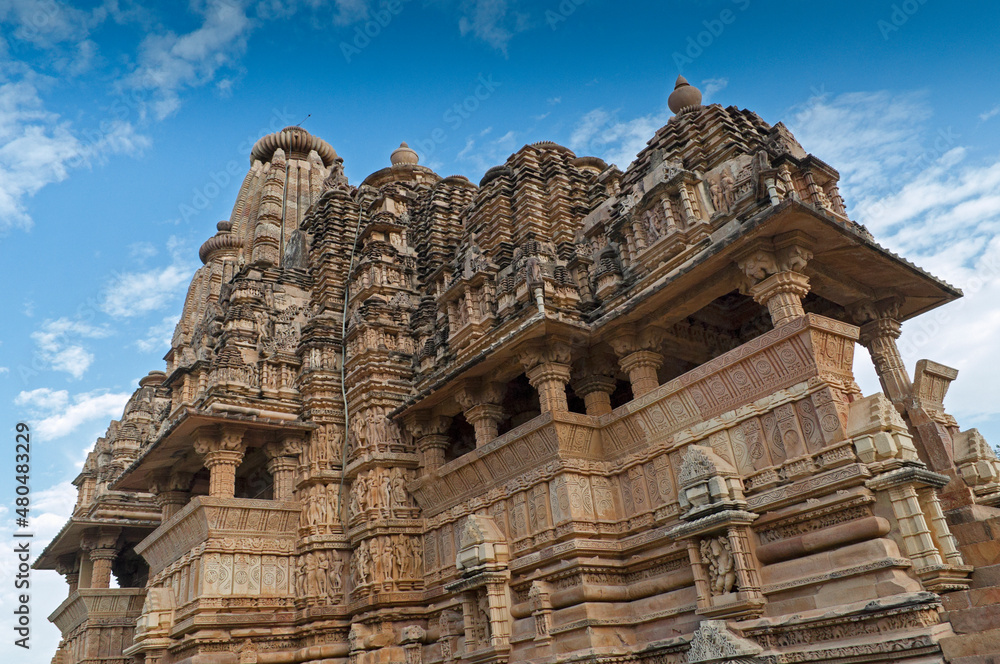 Vishvanatha Temple, dedicated to Shiva, Western Temples of Khajuraho, Madya Pradesh, India - UNESCO world heritage site.