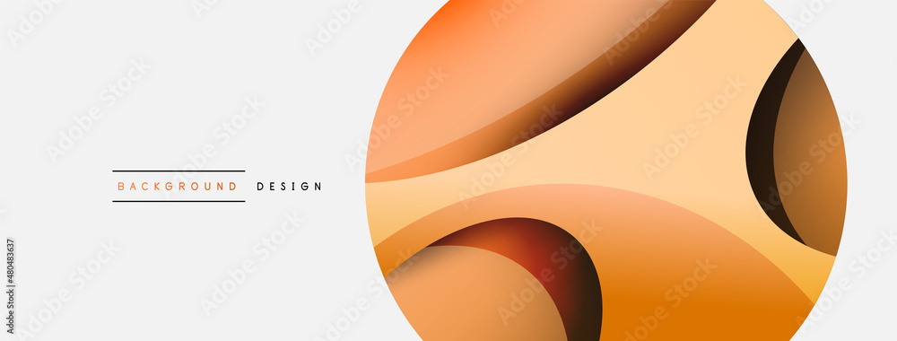 Creative geometric wallpaper. Minimal abstract background. Circle and wave composition vector illustration for wallpaper banner background or landing page Creative geometric wallpaper. Minimal abstract background. Circle and wave composition vector illustration for wallpaper banner background or landing page