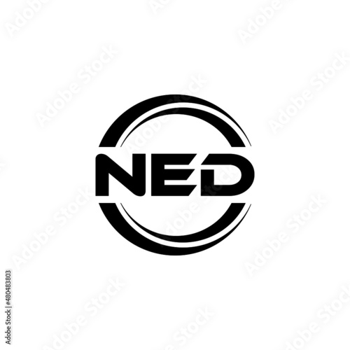 NED letter logo design with white background in illustrator  vector logo modern alphabet font overlap style. calligraphy designs for logo  Poster  Invitation  etc.