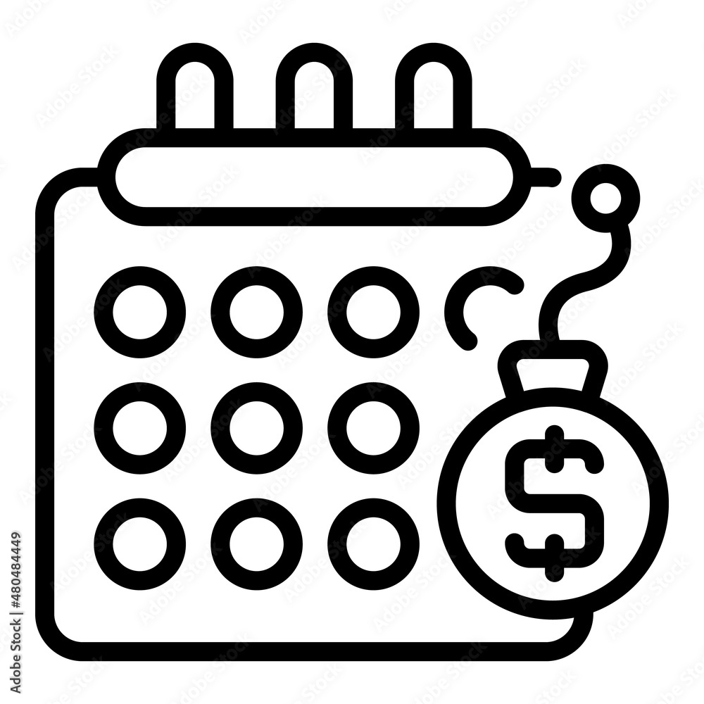Collateral calendar icon outline vector. Marketing loan Collateral calendar icon outline vector. Marketing loan
