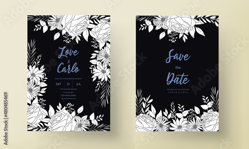 Simple wedding invitation card with peri color abstract background