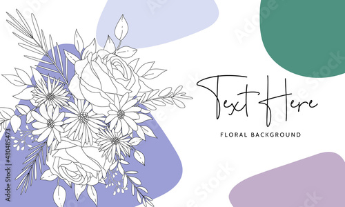 Simple floral background with peri color abstract