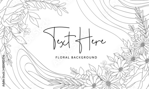 Simple floral background with peri color abstract