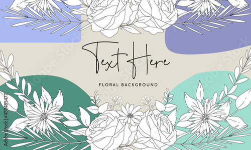 Simple floral background with peri color abstract
