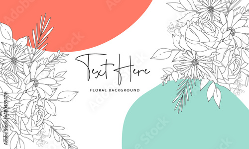 Simple floral background with peri color abstract