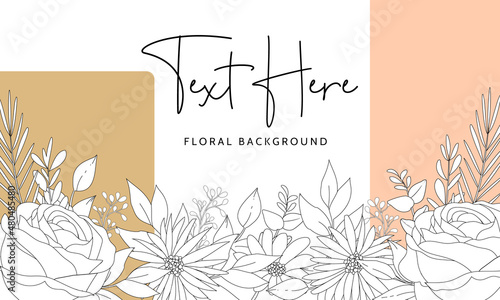 Simple floral background with peri color abstract