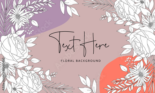 Simple floral background with peri color abstract