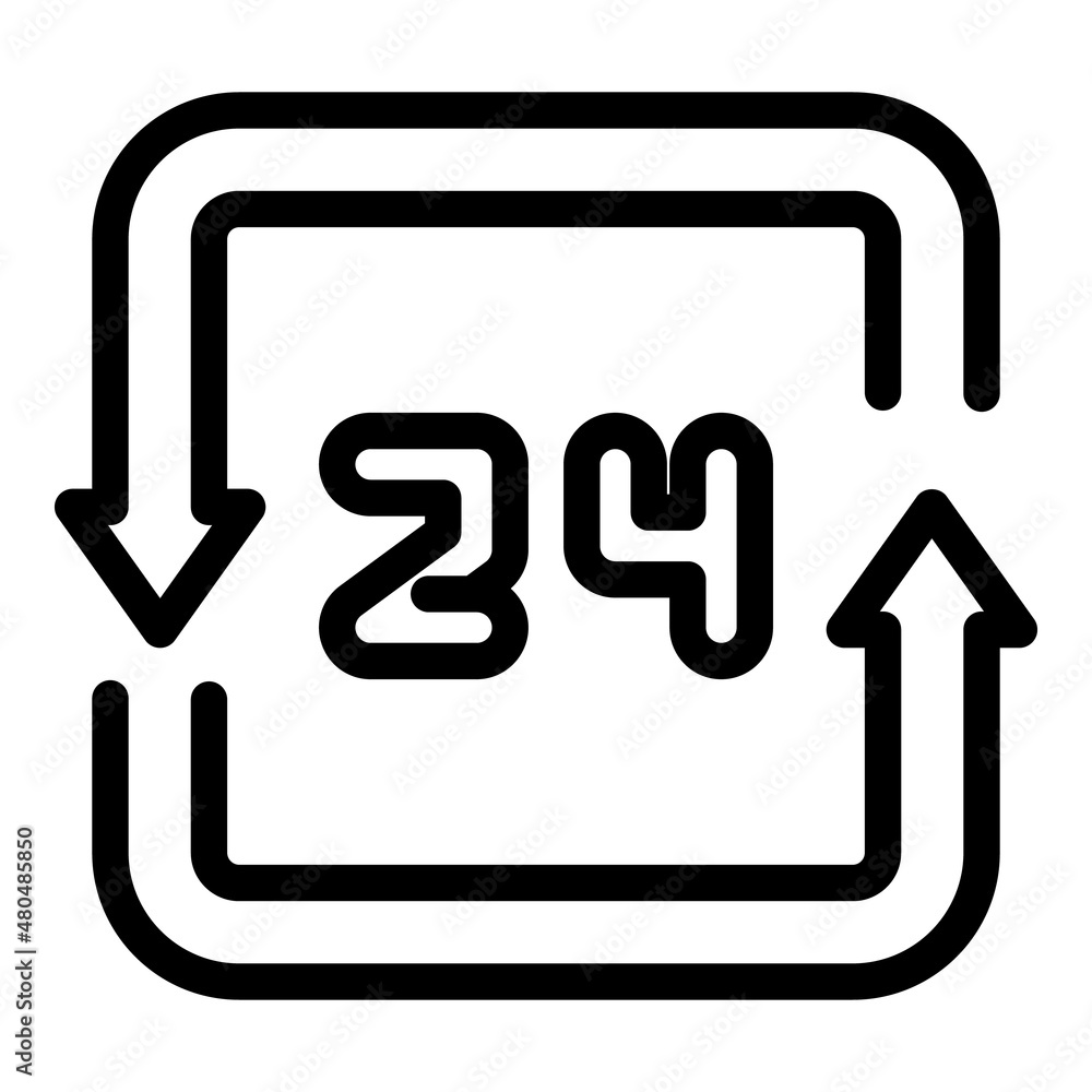 New timer duration icon outline vector. Open number New timer duration icon outline vector. Open number
