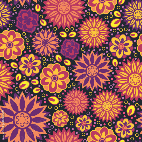 Beautiful and Simple Geometrical Flower Seamless Surface Pattern Design