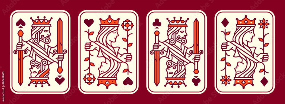 queen playing card vector