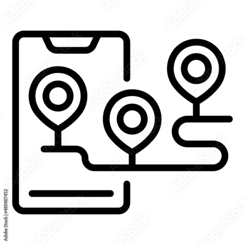 Store shop route icon outline vector. Map point