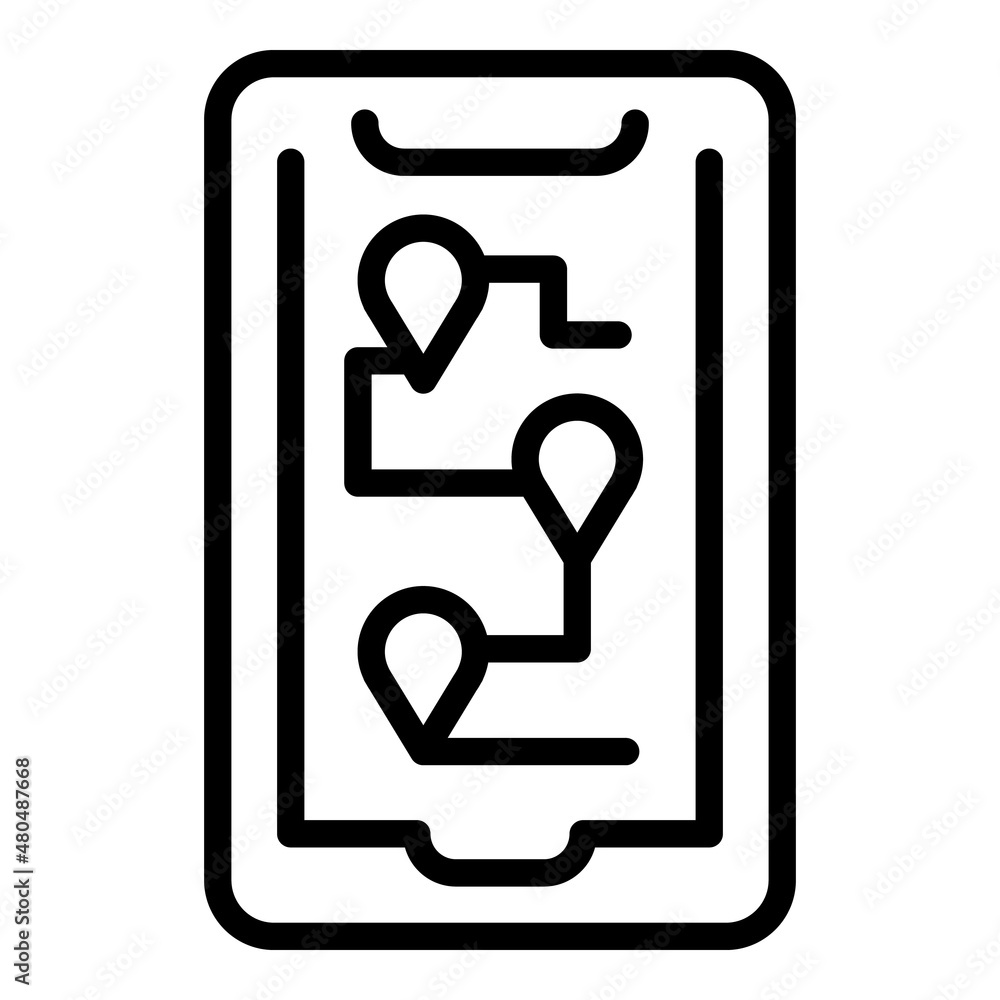 Smartphone shop street icon outline vector. Mall button