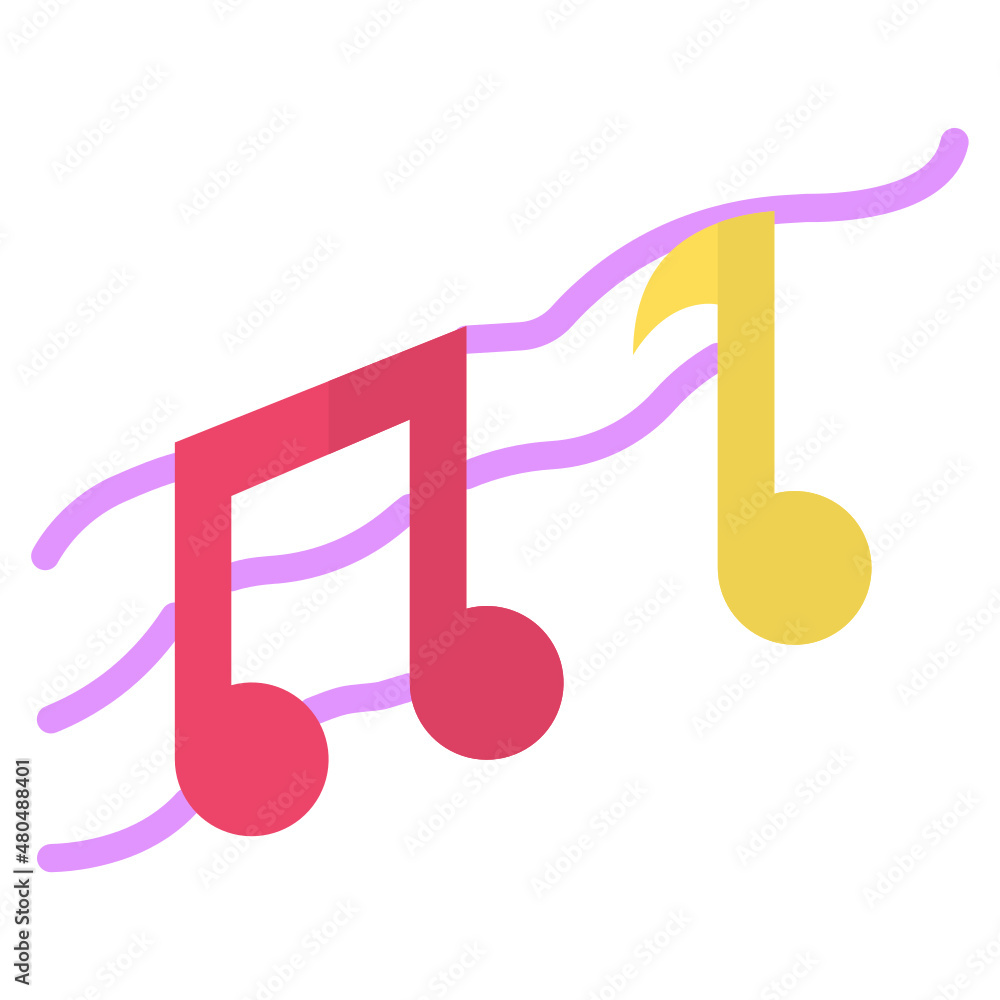 Music note flat icon Music note flat icon