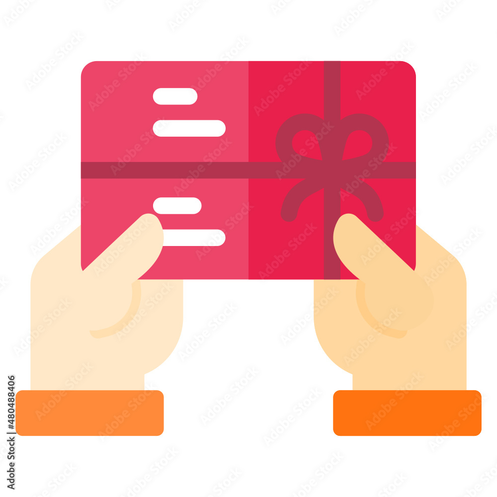 Gift Card Christmas flat icon Gift Card Christmas flat icon