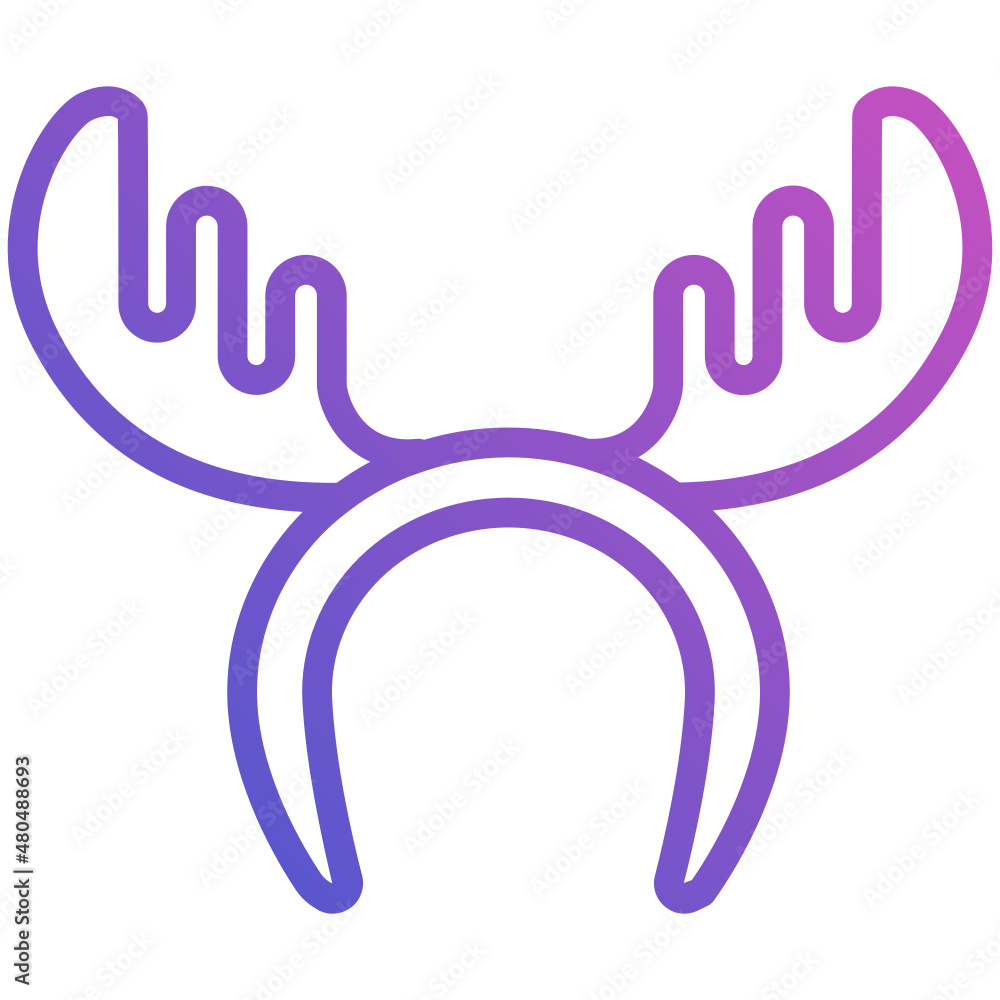 Reindeer antler Headband line gradient icon Reindeer antler Headband line gradient icon